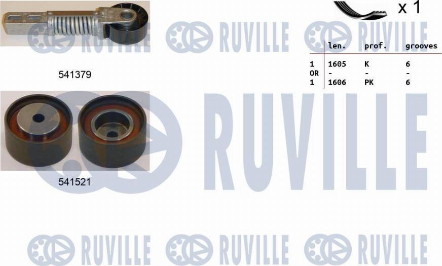 Ruville 570059 - Поликлиновий ремінний комплект autocars.com.ua