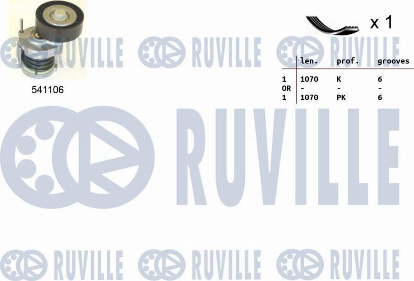 Ruville 570064 - Поликлиновий ремінний комплект autocars.com.ua