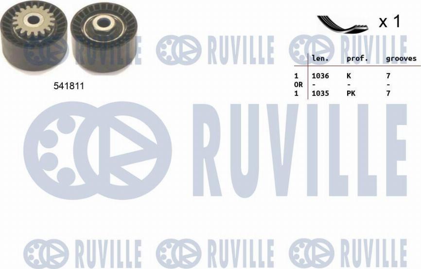 Ruville 570065 - Поликлиновий ремінний комплект autocars.com.ua