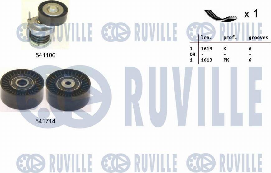 Ruville 570069 - Поликлиновый ременный комплект autodnr.net