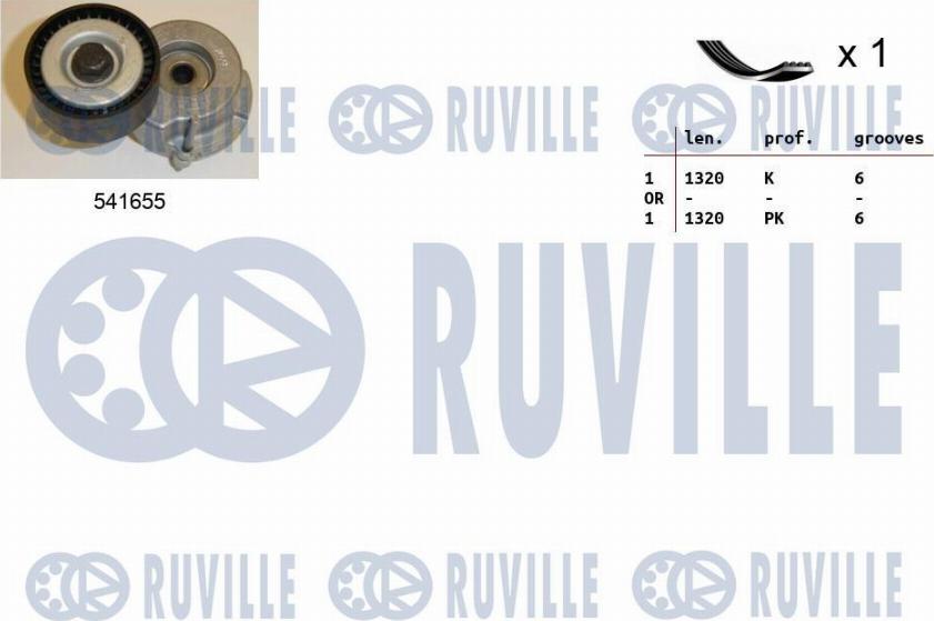 Ruville 570079 - Поликлиновий ремінний комплект autocars.com.ua