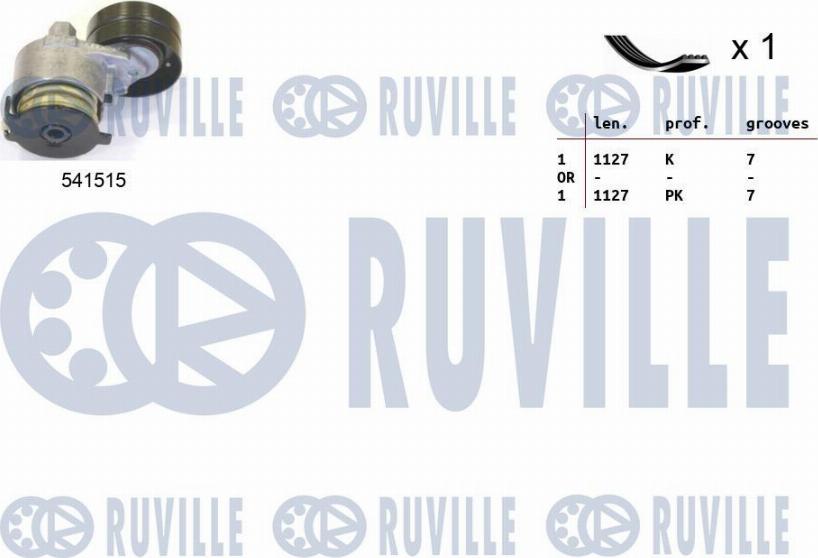 Ruville 570081 - Поликлиновий ремінний комплект autocars.com.ua
