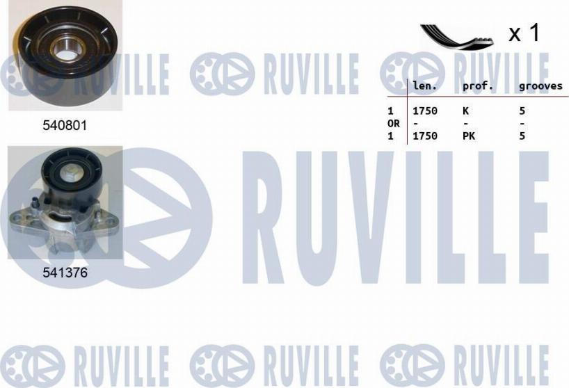 Ruville 570083 - Поликлиновий ремінний комплект autocars.com.ua