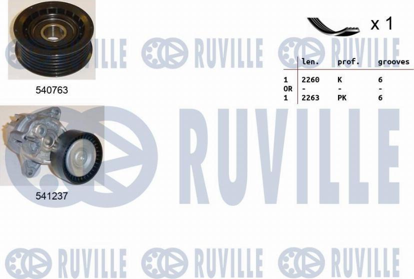 Ruville 570085 - Поликлиновий ремінний комплект autocars.com.ua