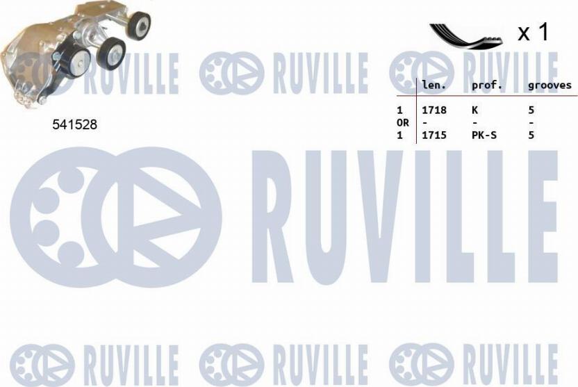 Ruville 570086 - Поликлиновый ременный комплект avtokuzovplus.com.ua