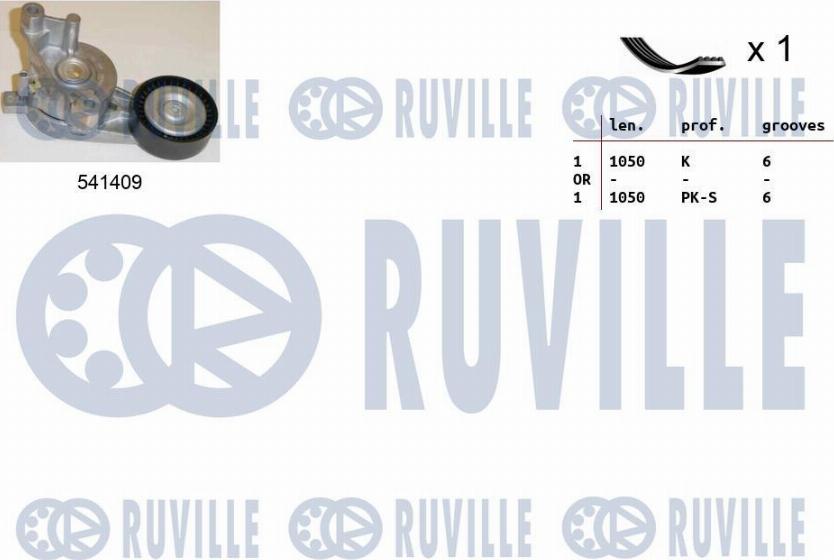 Ruville 570089 - Поликлиновий ремінний комплект autocars.com.ua