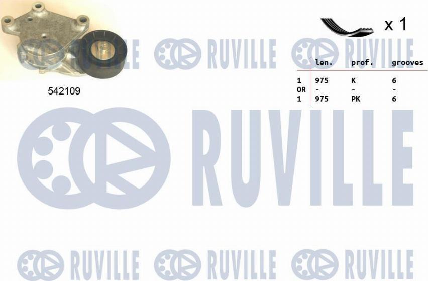 Ruville 570091 - Поликлиновий ремінний комплект autocars.com.ua