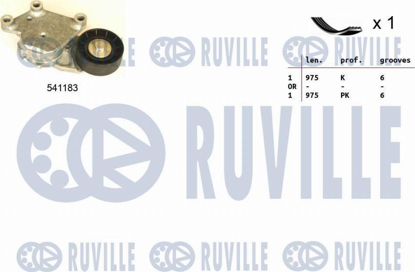 Ruville 570092 - Поликлиновий ремінний комплект autocars.com.ua