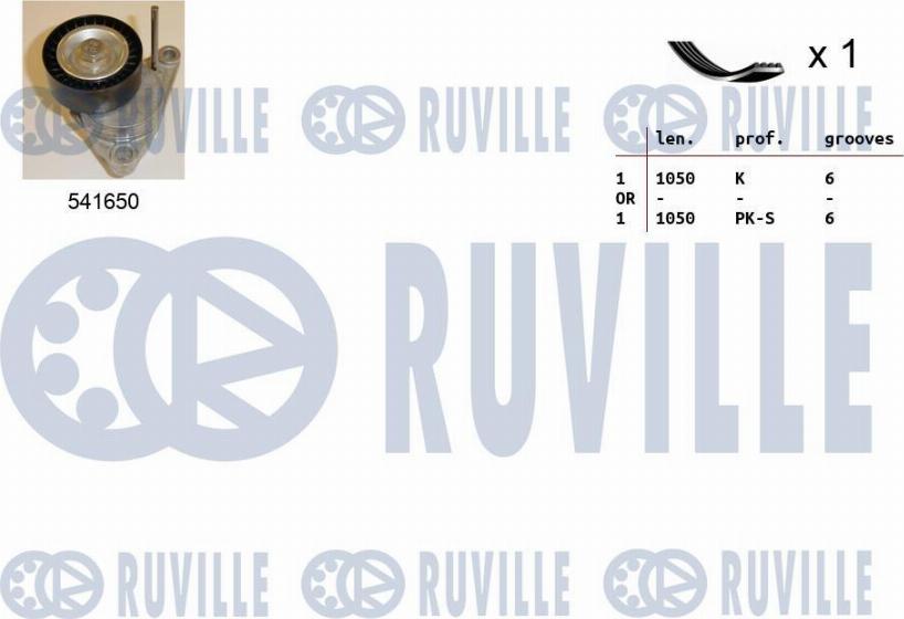 Ruville 570097 - Поликлиновий ремінний комплект autocars.com.ua