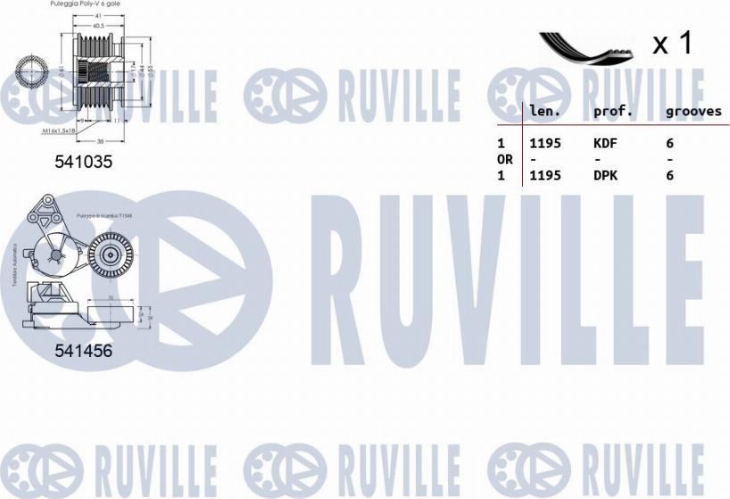 Ruville 570101 - Поликлиновий ремінний комплект autocars.com.ua