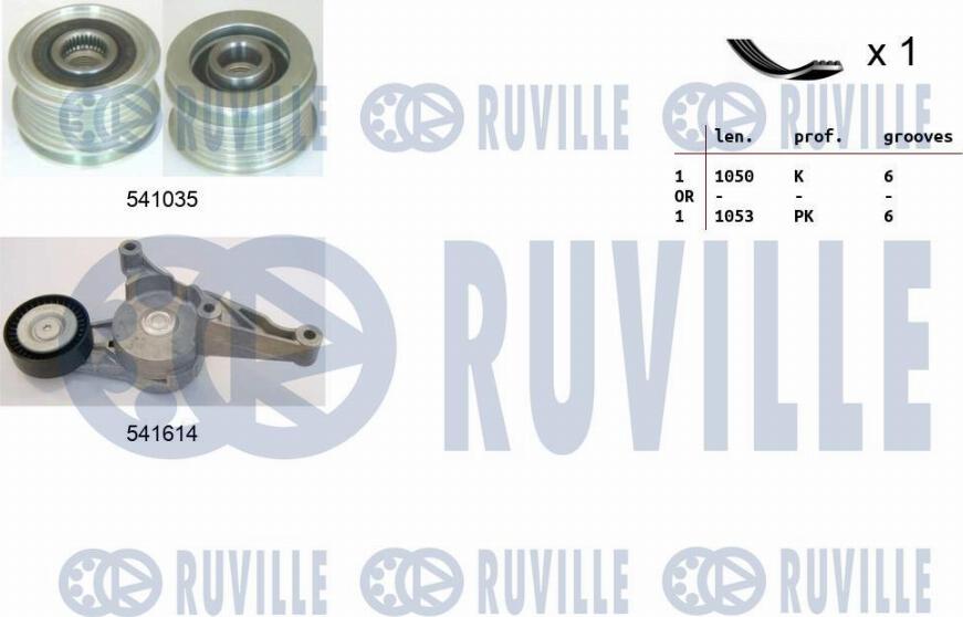 Ruville 570103 - Поликлиновый ременный комплект avtokuzovplus.com.ua