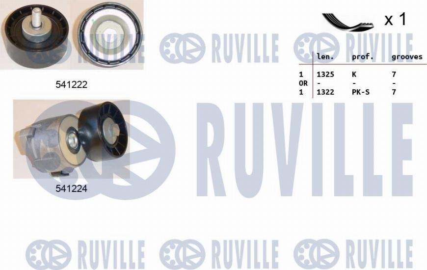 Ruville 570107 - Поликлиновий ремінний комплект autocars.com.ua