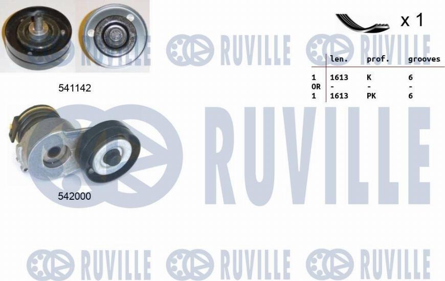 Ruville 570118 - Поликлиновий ремінний комплект autocars.com.ua