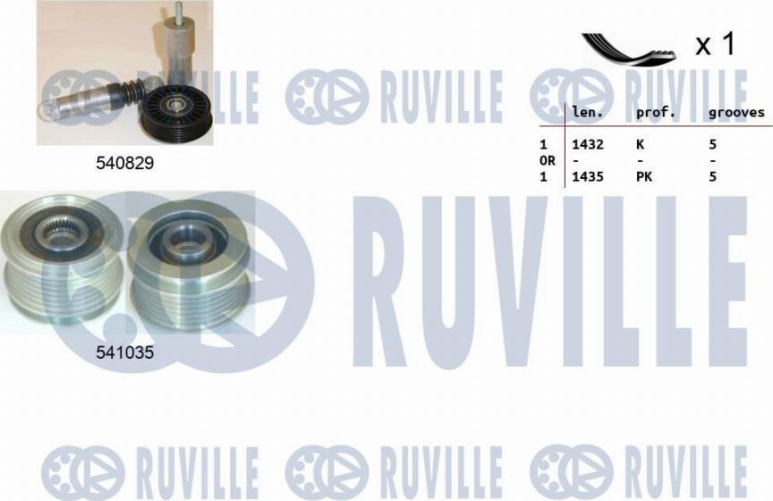 Ruville 570129 - Поликлиновый ременный комплект avtokuzovplus.com.ua