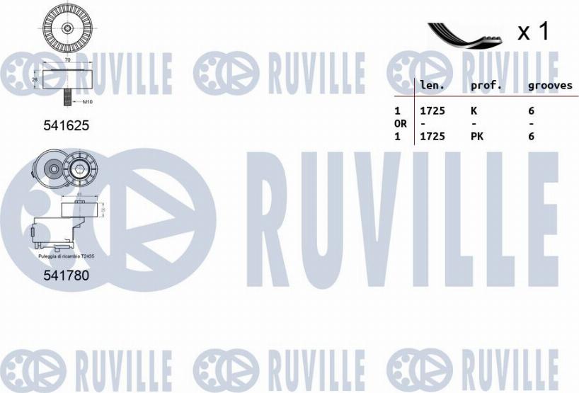 Ruville 570144 - Поликлиновый ременный комплект avtokuzovplus.com.ua
