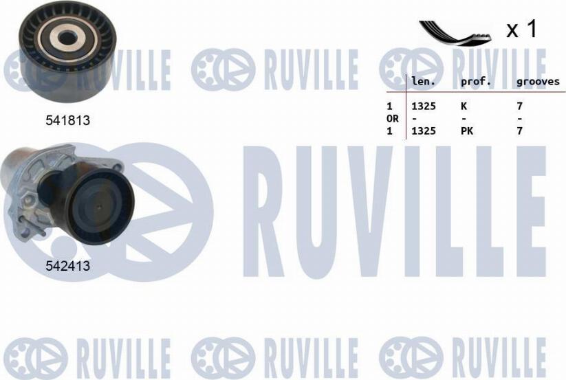 Ruville 570156 - Поликлиновий ремінний комплект autocars.com.ua