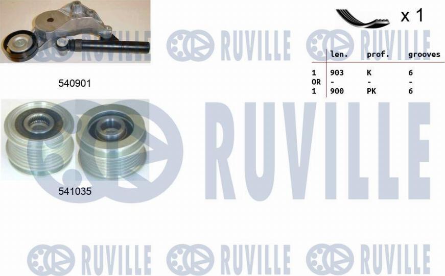 Ruville 570165 - Поликлиновий ремінний комплект autocars.com.ua