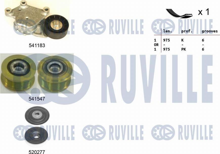 Ruville 570167 - Поликлиновий ремінний комплект autocars.com.ua