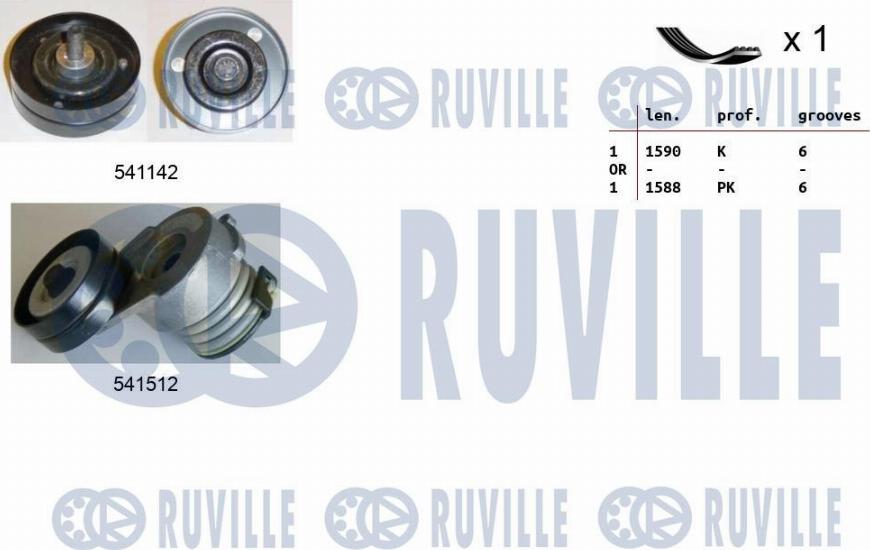 Ruville 570170 - Поликлиновий ремінний комплект autocars.com.ua