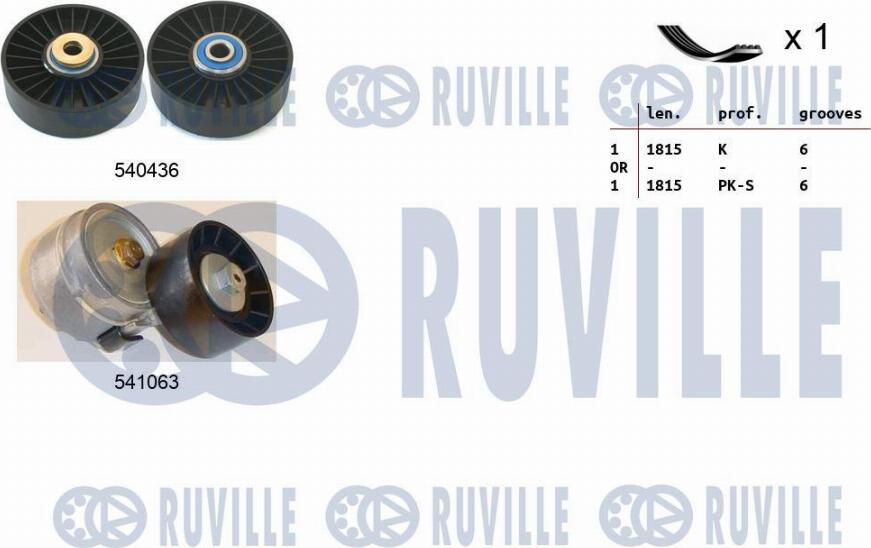 Ruville 570182 - Поликлиновый ременный комплект autodnr.net