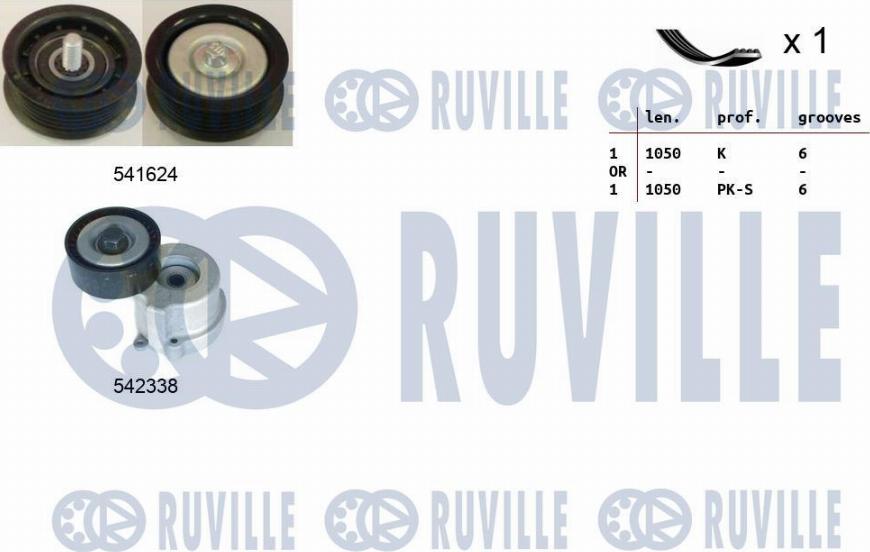 Ruville 570184 - Поликлиновий ремінний комплект autocars.com.ua
