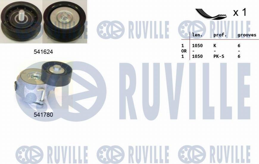 Ruville 570185 - Поликлиновый ременный комплект autodnr.net