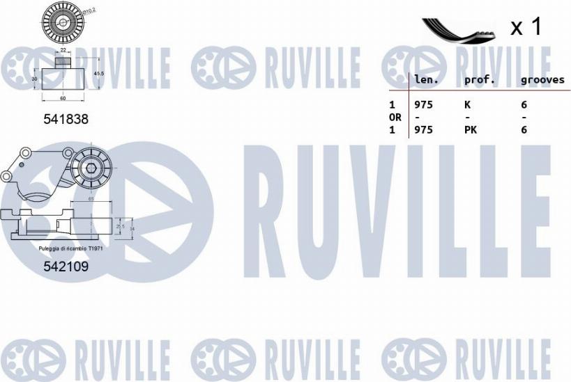 Ruville 570187 - Поликлиновий ремінний комплект autocars.com.ua