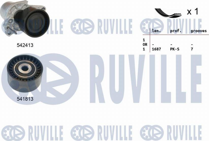 Ruville 570189 - Поликлиновий ремінний комплект autocars.com.ua