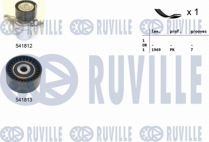Ruville 570192 - Поликлиновий ремінний комплект autocars.com.ua