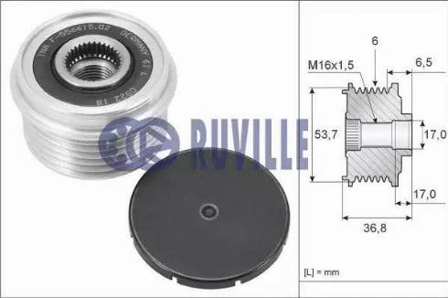 Ruville 57101 - Шкив генератора, муфта avtokuzovplus.com.ua