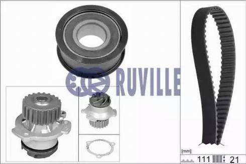 Ruville 57201702 - Водяний насос + комплект зубчатого ременя autocars.com.ua