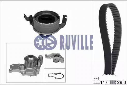 Ruville 57321701 - Водяний насос + комплект зубчатого ременя autocars.com.ua