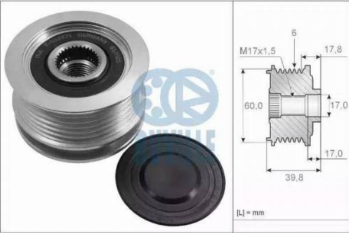 Ruville 57362 - Шкив генератора, муфта avtokuzovplus.com.ua