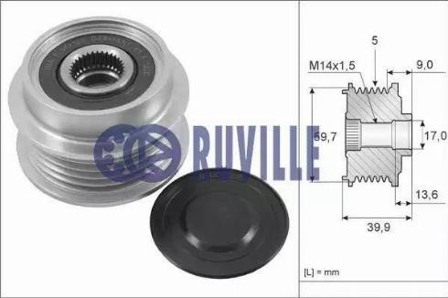 Ruville 59961 - Шкив генератора, муфта avtokuzovplus.com.ua