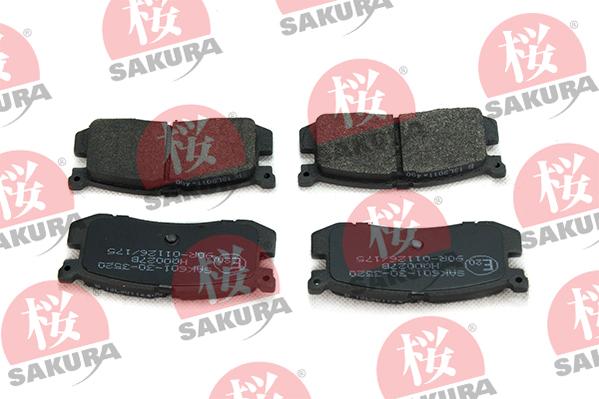 SAKURA 601-30-3520 - Тормозные колодки, дисковые, комплект avtokuzovplus.com.ua