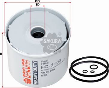 SAKURA FC-5103 - Топливный фильтр avtokuzovplus.com.ua
