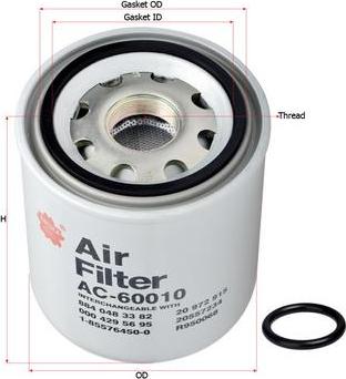 SAKURA Automotive AC-60010 - Патрон осушителя воздуха, пневматическая система autodnr.net