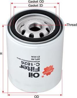 SAKURA Automotive C-1826 - Масляний фільтр autocars.com.ua