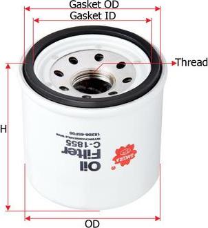 SAKURA Automotive C-1855 - Масляний фільтр autocars.com.ua