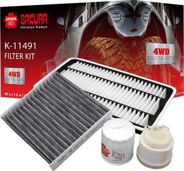Sakura Filters AU K-11491 - Комплект фільтра autocars.com.ua