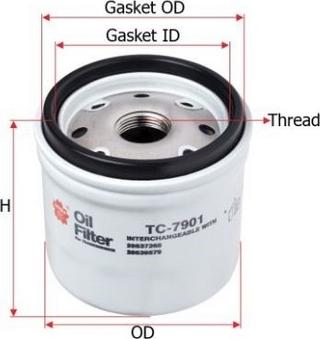 Sakura Filters AU TC-7901 - Масляний фільтр autocars.com.ua