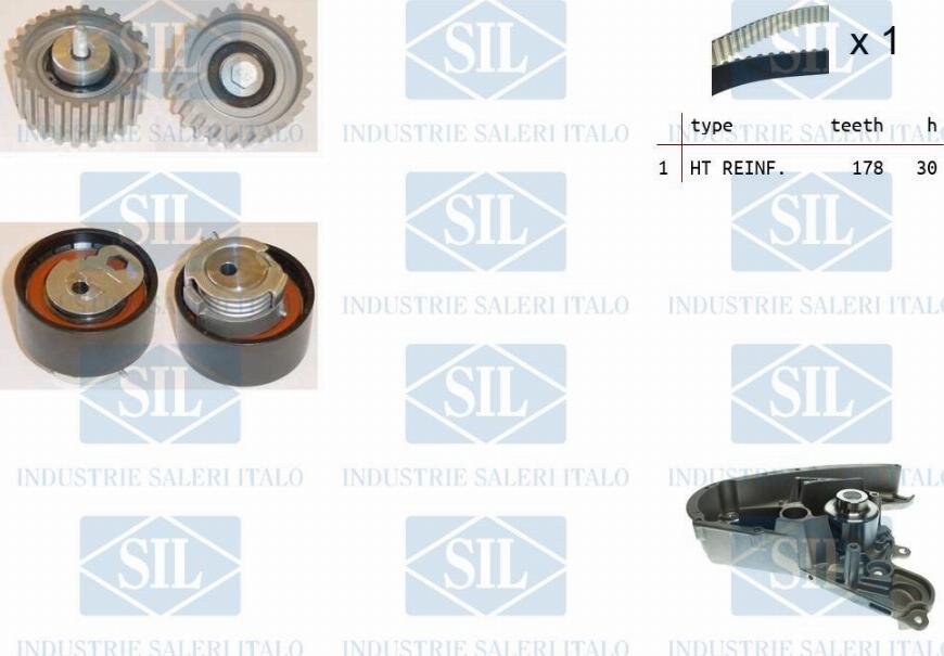 Saleri SIL K1PA1260 - Водяной насос + комплект зубчатого ремня autodnr.net