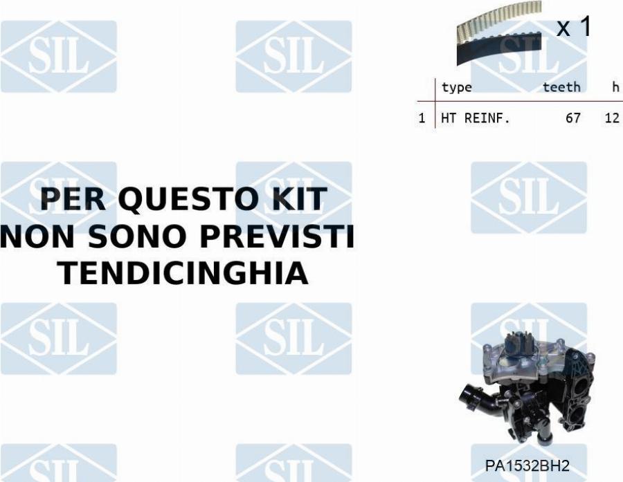 Saleri SIL K1PA1532BH2 - Водяной насос + комплект зубчатого ремня autodnr.net