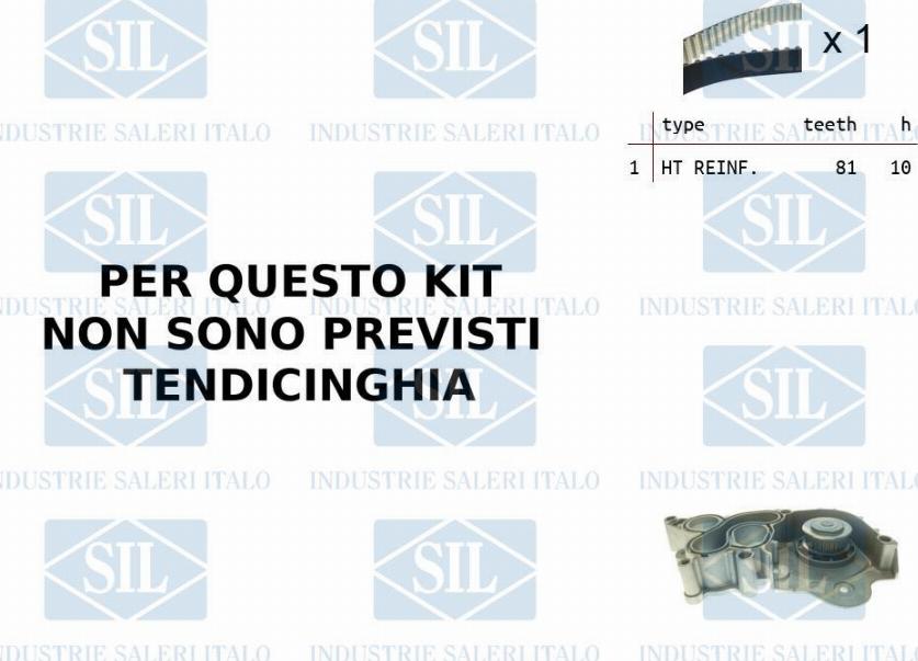 Saleri SIL K1PA1545 - Водяний насос + комплект зубчатого ременя autocars.com.ua