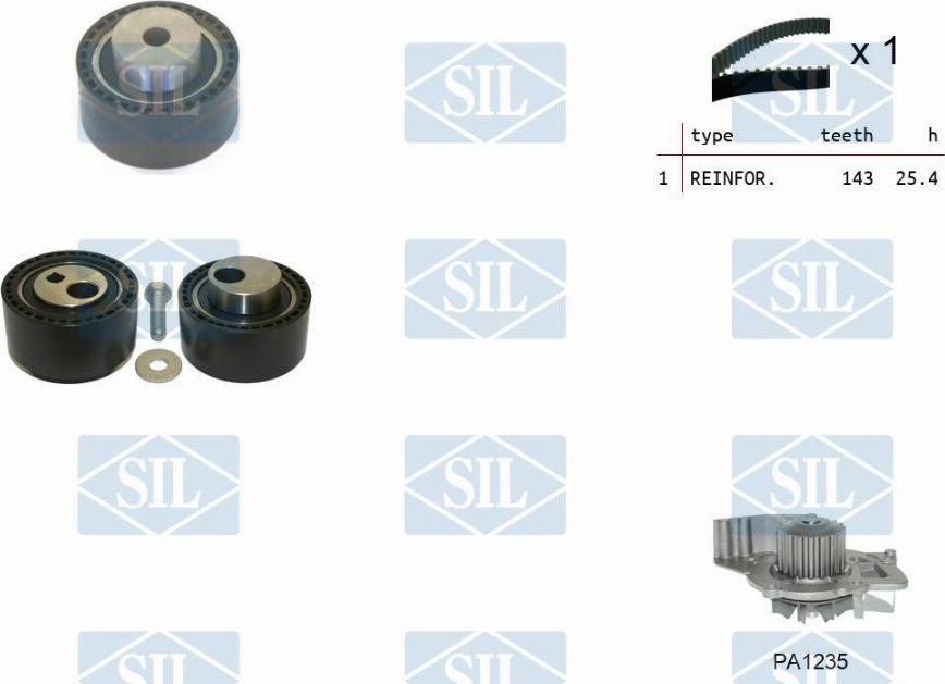 Saleri SIL K2PA1235 - Водяной насос + комплект зубчатого ремня autodnr.net