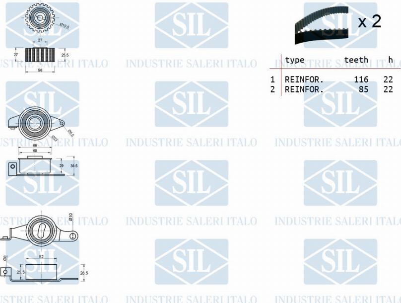 Saleri SIL TK1011 - Комплект ременя ГРМ autocars.com.ua