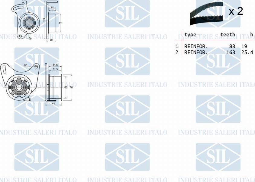 Saleri SIL TK1028 - Комплект ременя ГРМ autocars.com.ua