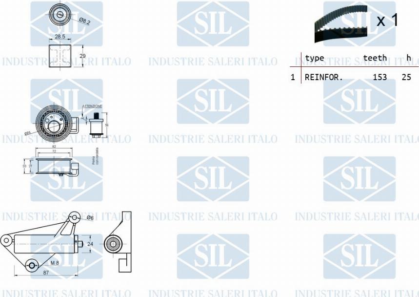 Saleri SIL TK1106 - Комплект ременя ГРМ autocars.com.ua