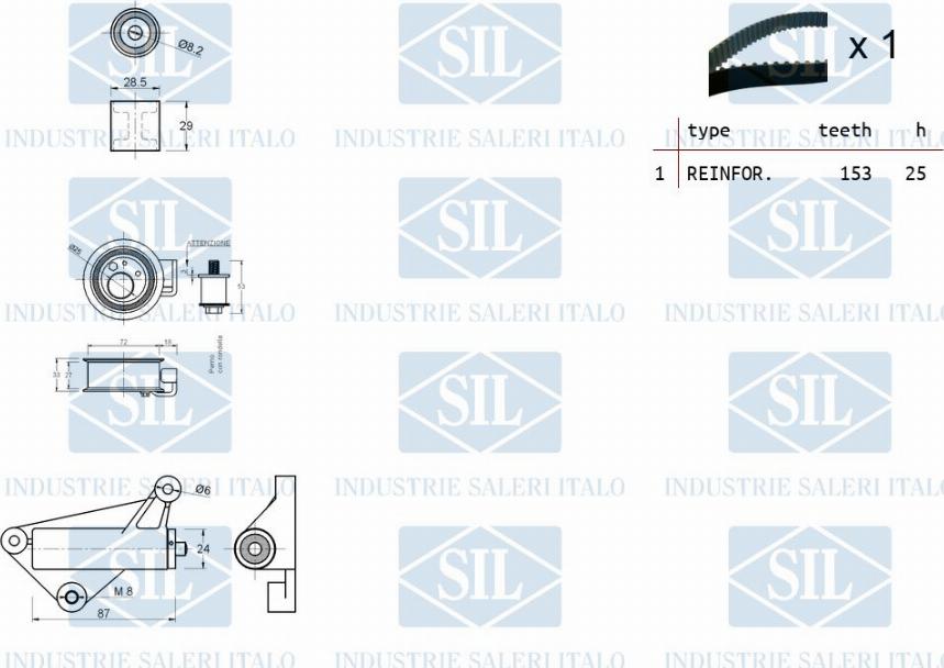 Saleri SIL TK1108 - Комплект ременя ГРМ autocars.com.ua