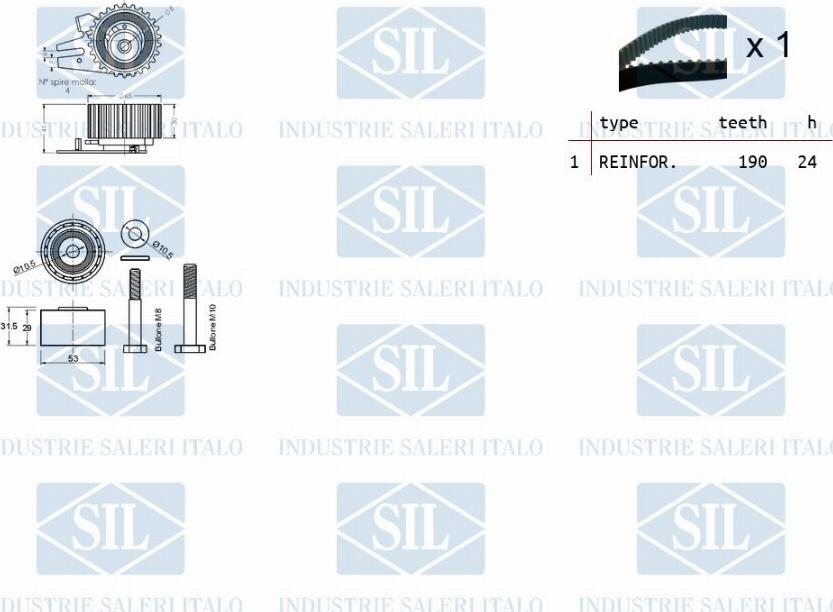 Saleri SIL TK1133 - Комплект ременя ГРМ autocars.com.ua